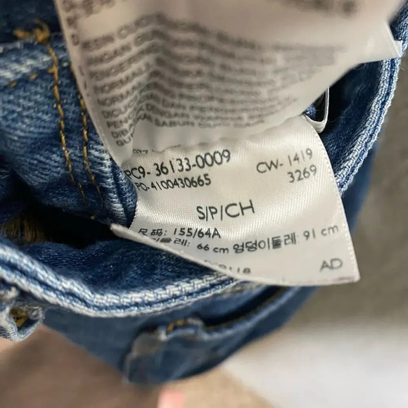 Vintage Levis dark wash bib denim overalls womens skinny fit stretch Small - Picture 7 of 14